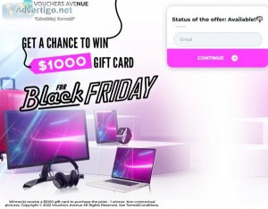 Get a chance to win $1000 gift card voucher for black friday
