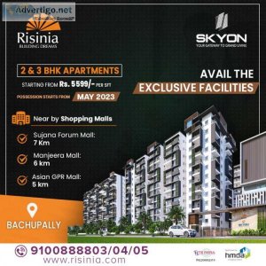 2 and 3bhk gated community apartments in bachupally | skyon by r