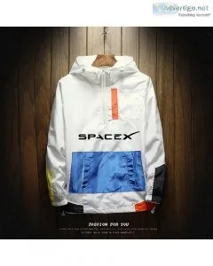 SpaceX Logo Printing New Fashion Color Block Spring Men Hooded S