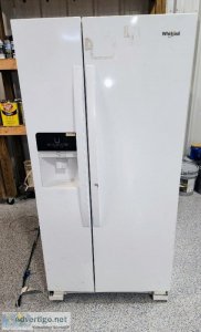 White Whirlpool Side By Side Refrigerator