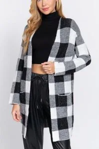 Open front Jacquard Sweater cardigan