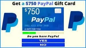 Grab a 750 PayPal Gift Card Now