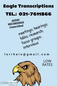 Transcription service available in wynberg