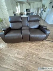 Reclining power love seat