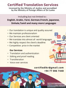 Certified translation services at your finger tip