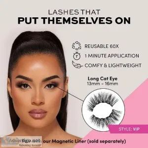 Glamnetic Magnetic Eyelashes - VIP  Long Magnetic Lashes 60 Wear