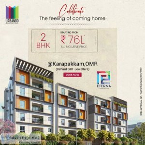 Flats near thoraipakkam | 2 bhk flats in omr - urbando eterna