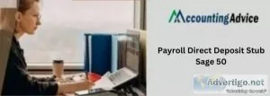 Step : payroll direct deposit stub in sage 50
