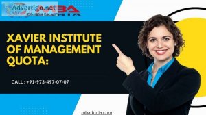 Xavier institute of management quota: