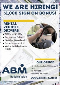 Rental Vehicle Driver (Orlando Airport)