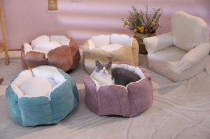 Furbulous Calming Dog Bed Warm Soft Cat Bed Round Comfy Sleeping
