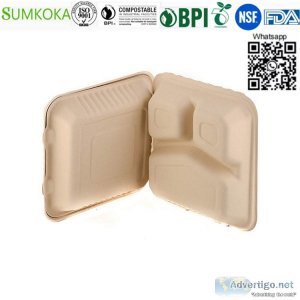 9 inches clamshell box disposable clamshell box sugarcane clamsh