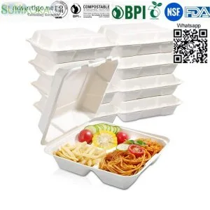 8 inches clamshell box disposable clamshell box bagasse clamshel
