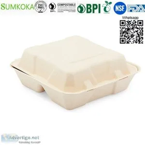8 inches disposable box bagasse box sugarcane box take away box