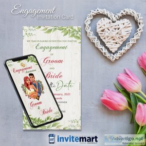 Engagement ceremony digital invitation card - invitemart