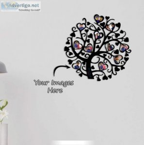 Personalized wooden photo tree