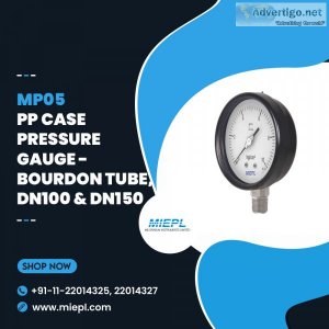 Mp05 pp case pressure gauge - bourdon tube, dn100 & dn150 | miep