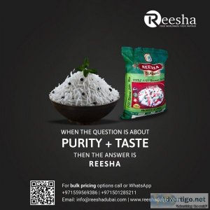 Get wholesale indian rice at affordable rates from reesha tradin