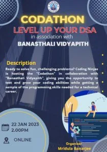 Test your coding skills with codathon banasthali vidyapith (jaip
