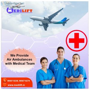 Take the emergency medical air ambulance in patna with all medic