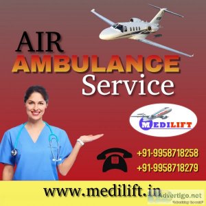 Medilift air ambulance service in ranchi with all medical comfor