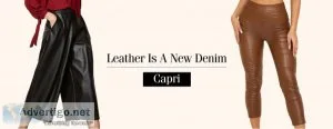 Revamp your casual look with leather capri pants