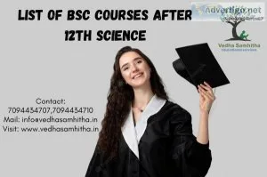 List of bsc courses after 12th science