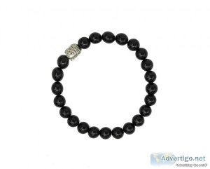 Shop black tourmaline bracelet with buddha charm | solacely