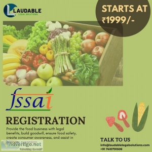 Fssai/food license registration & renewal online in india - laud