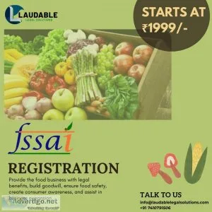 Fssai/food license registration & renewal online in india - laud