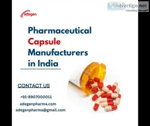 Pharmaceutical capsule manufacturers in india | adegen pharma