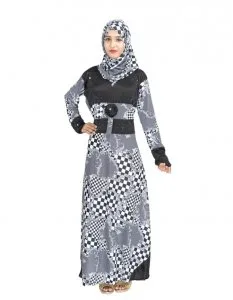 Beautiful black & white lycra abaya with hijab ? muslim lane