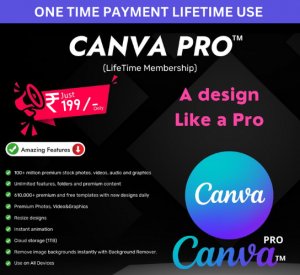 Canva premium price: rs 199 only lifetime subscription
