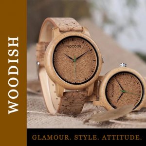 Rectangular metal and wooden wrist watch for men and women in so