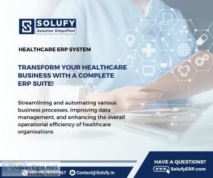 Healthcare erp software| healthcare management solution - solufy