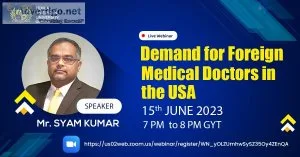 Webinar-demand for foreign medical doctors in the usa