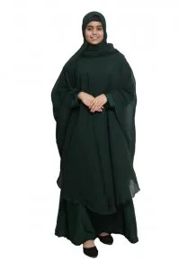 Buy modest city self design plain green farasha nida abaya or bu
