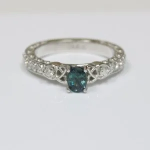 Shop 14k white gold oval cut alexandrite prong set ring