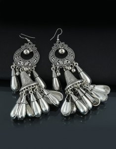 Glosy design collection of oxidised jhumkas design online at bes