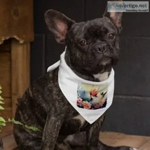 Floral design dog bandana