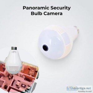 Panoramic security bulb camera