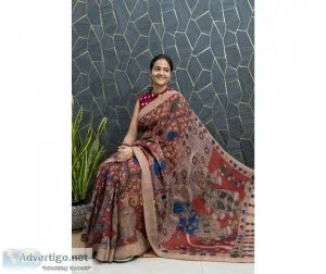 Divine love: pen kalamkari saree