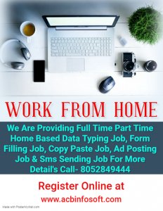 Part time home based data entry work / home based copy paste for