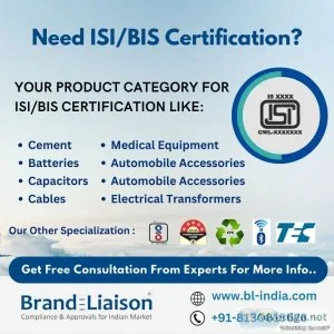 Get isi/bis mark certificate for your product in india