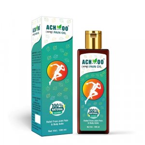 Achoo pain relief oil for painful knees, muscles, arthritis, bru