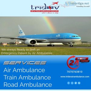 Bed-to-bed transfer by tridev air ambulance in patna provided fo
