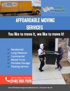 Best local movers in michigan - affordable moving services llc