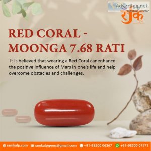 Get benefits of red coral gemstone | buy online from ramkalp