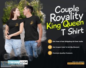Royal couple king queen t shirt online at punjabi adda