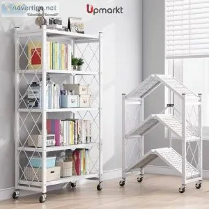 Buy foldable shelf rack for space-saving and storage solution | 